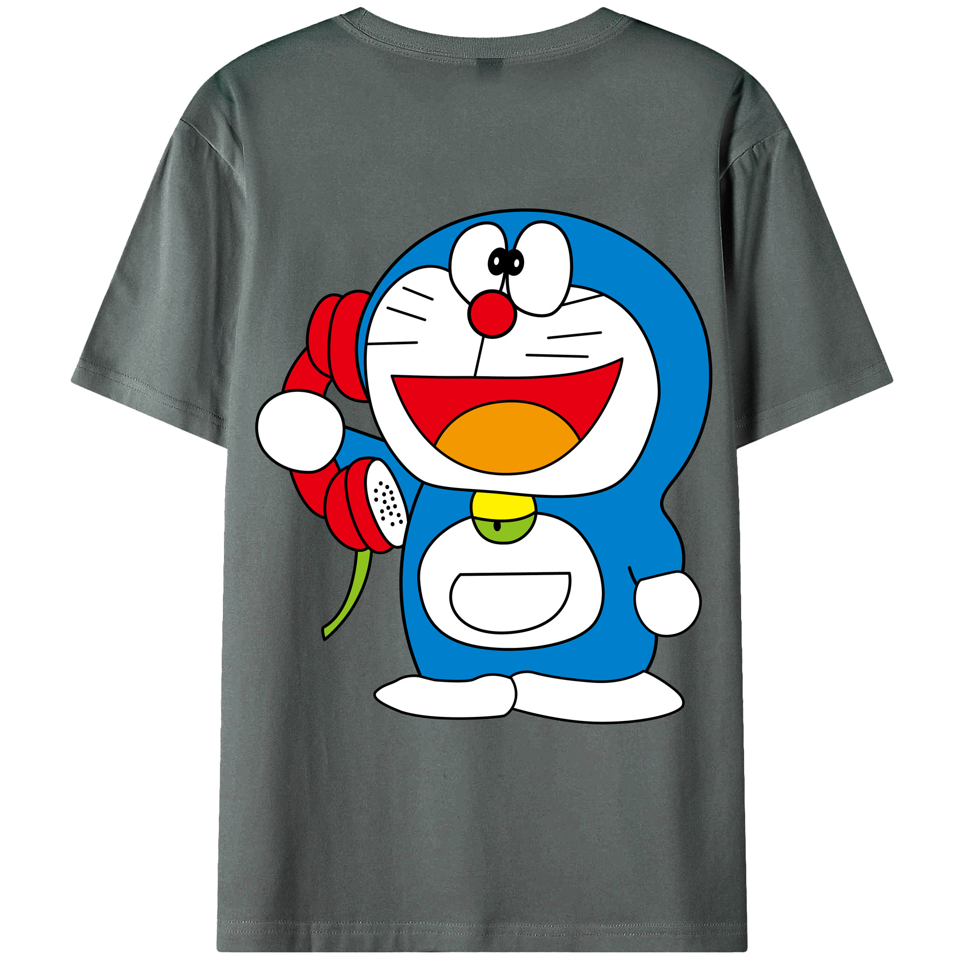 （画像用） ドラえもん Doraemon 綿100％ メンズ半袖Tシャツ（バックプリント） 通気性